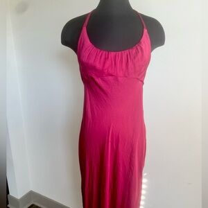 Free People Deep Blush tie-neck dress